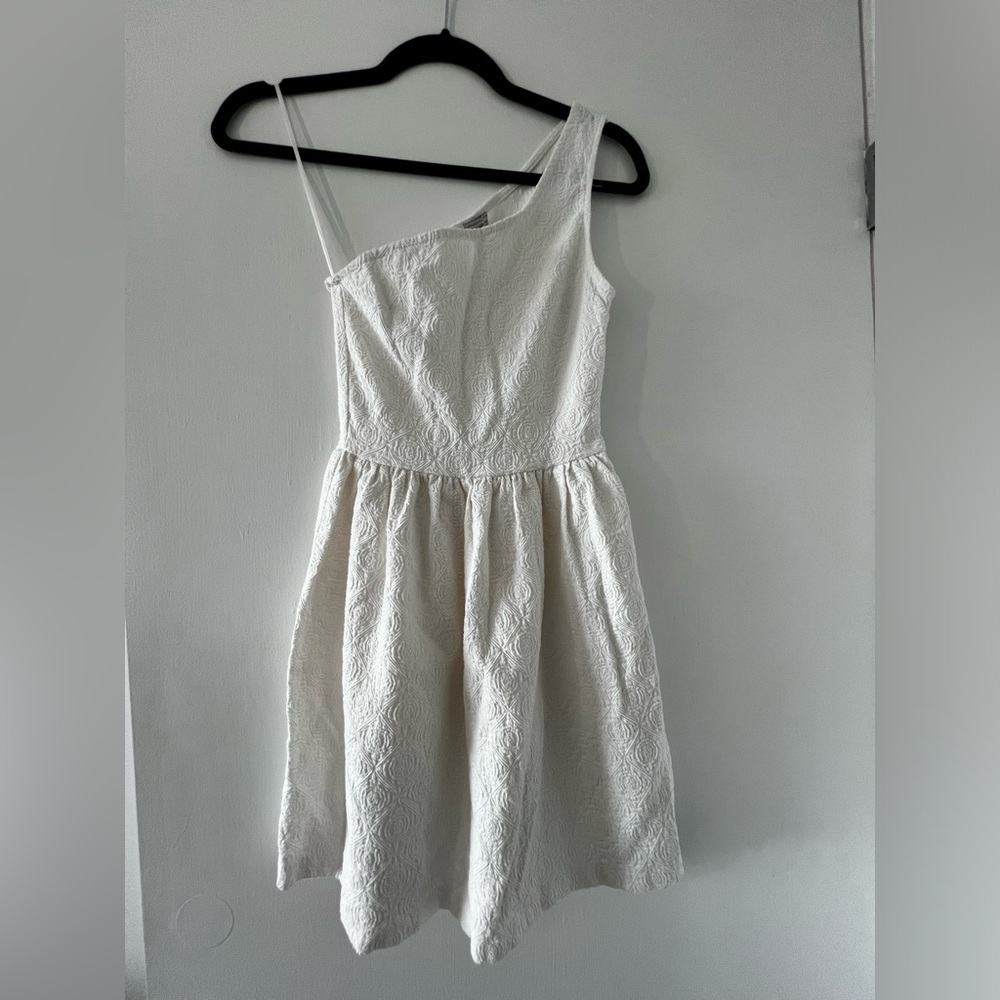 Pull & Bear White One Shoulder Dress Size S